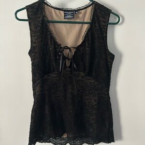 Black lace fitted tank